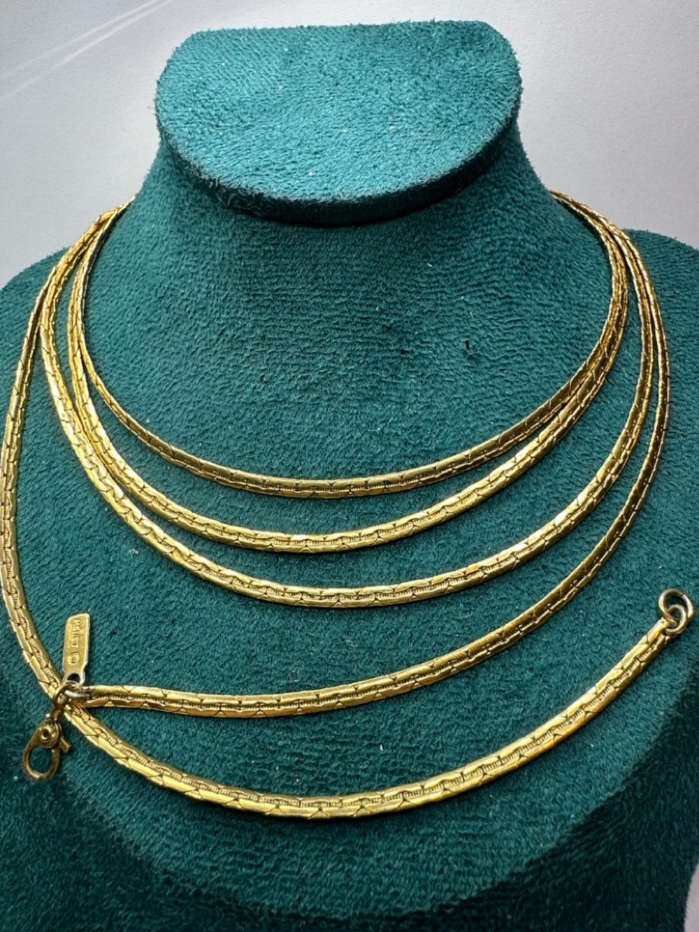 Monet Gold-Tone Textured LONG Chain Necklace 55” - Picture 9 of 10